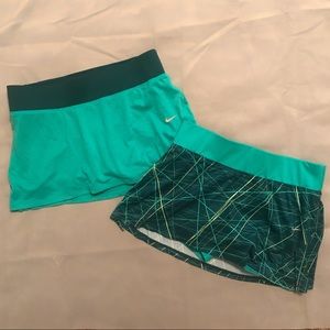 SET OF TWO: Nike DriFit Spandex Skorts